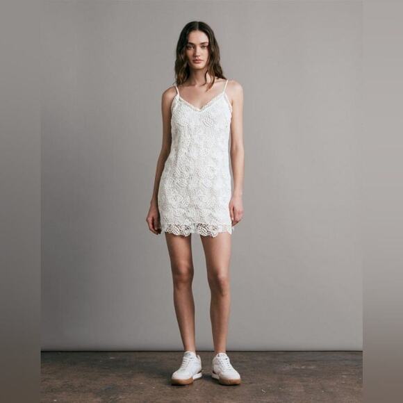 NWT Rag & Bone Aleah Crochet Lace Mini Dress Floral Strap Sz 2 - Picture 1 of 7
